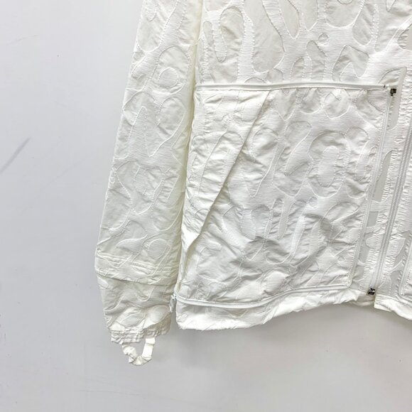 LV White Logo All-Over Print Hoodie Zip-Up Long Sleeve Jacket - Picture 4 of 8